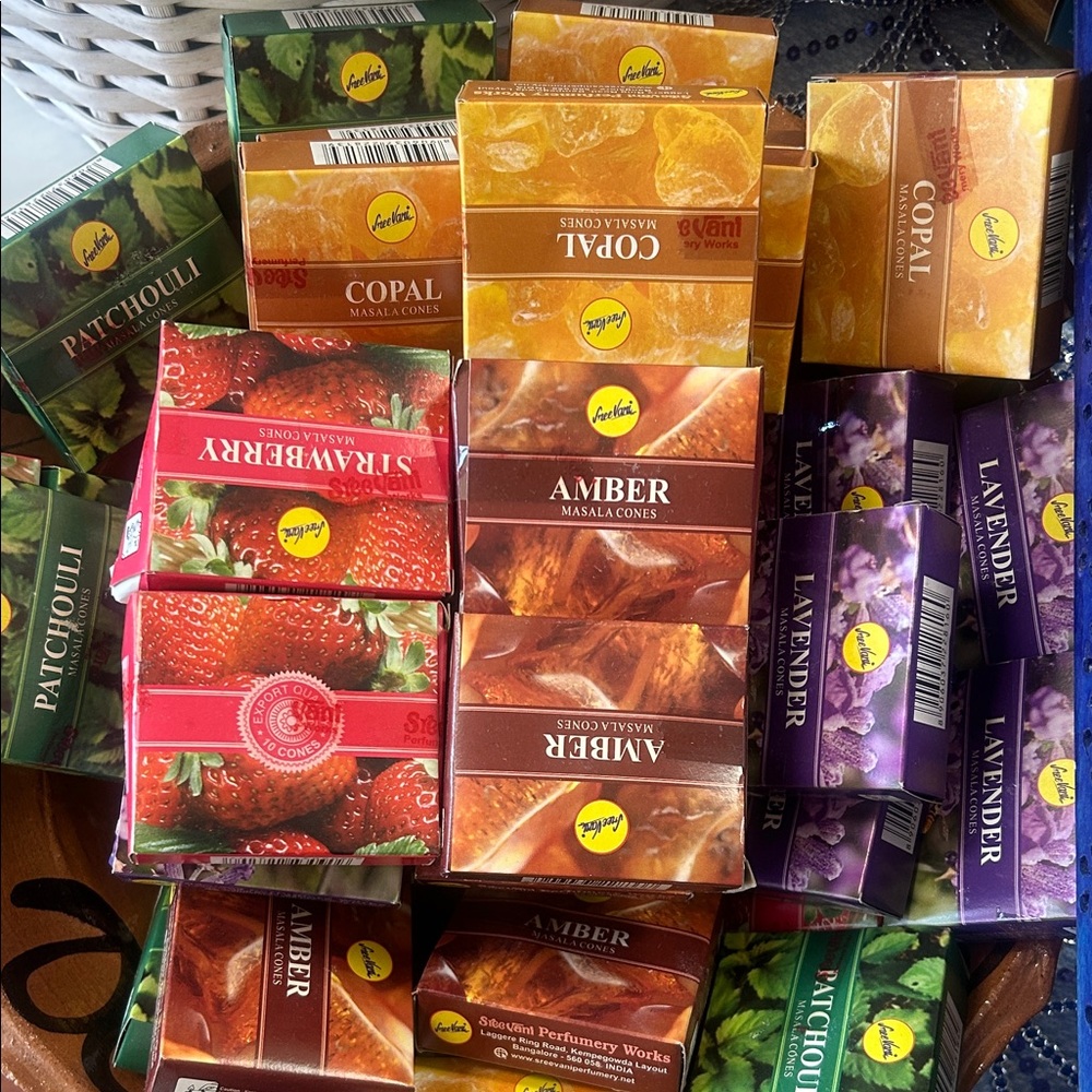 Hem Assorted Incense Cones - Amber, Lavender, Patchouli each @ 8